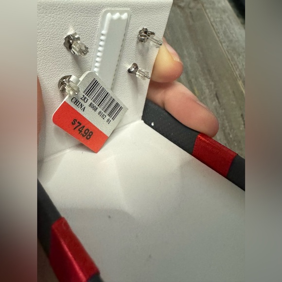 Lab Created White Sapphire and Cultured Freshwater Pearl 2 Pair 925 Earring - Picture 2 of 5